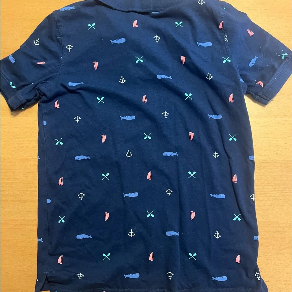 Like New Carter's Navy Polo with Nautical Accents